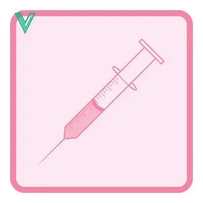 Medical Syringe Icon with Pink Liquid