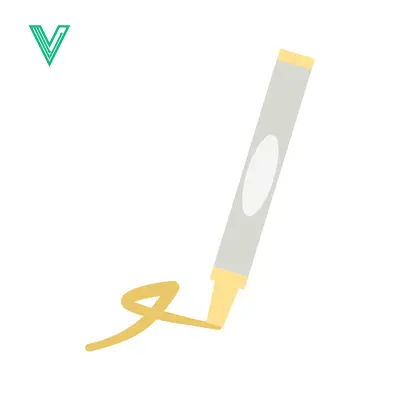Yellow Marker Drawing a Curved Line on White Background