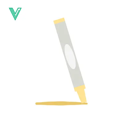 Yellow Marker Drawing a Line on White Background