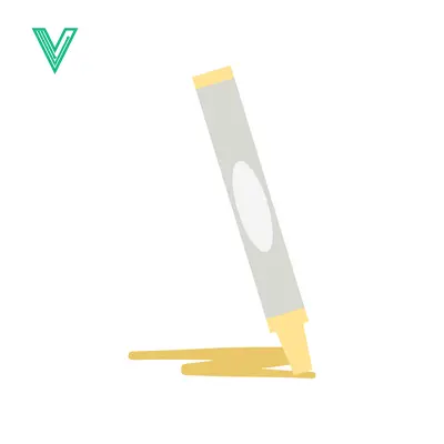 Premium design asset: Minimalist Illustration of a Yellow Highlighter Pen with Ink Trail