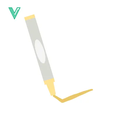 Illustration of a Yellow Marker Pen with a White Oval Label
