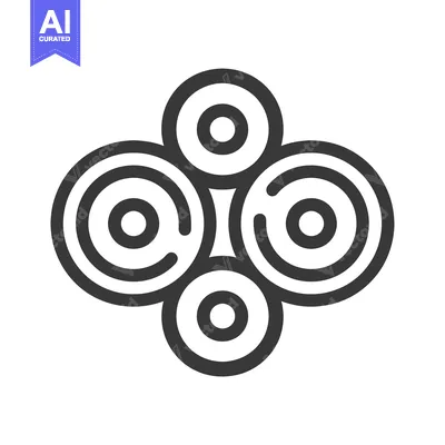 Aset desain premium: Abstract concentric circles pattern with a black and white color schem