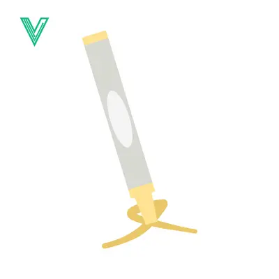 A minimalist illustration of a single cigar with a golden ribbon tied around its base set against a white background