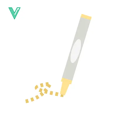 Simple Illustration of a Yellow Highlighter Pen Drawing a Dashed Line