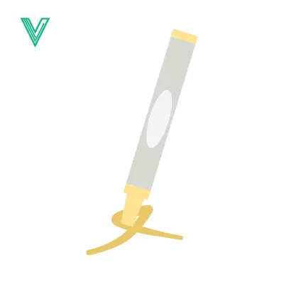 A minimalist illustration of a golden pen tied with a yellow ribbon