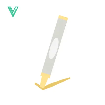 Stylized illustration of a highlighter pen with a yellow tip and cap isolated on a white background