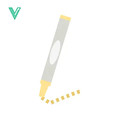 Illustration of a Yellow Highlighter Pen Drawing a Line