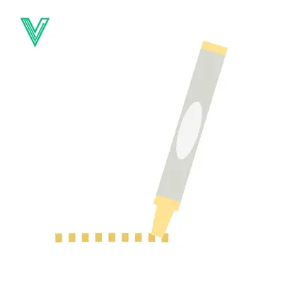 Yellow highlighter marker drawing a dashed line on a white background