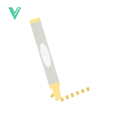 Illustration of a Yellow Highlighter Pen Drawing a Dashed Line