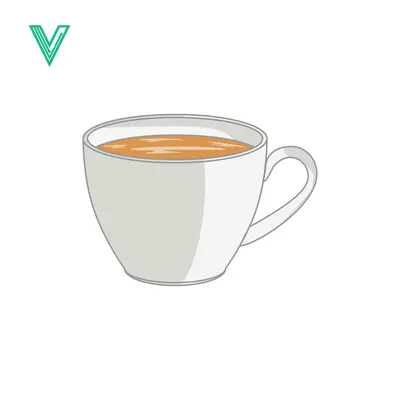 A simple illustration of a white ceramic mug filled with a warm beverage