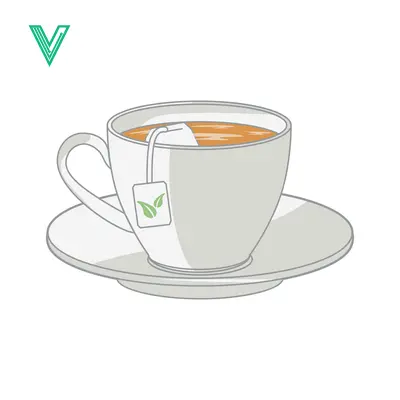 A Simple Cup of Tea with a Tea Bag on a Saucer