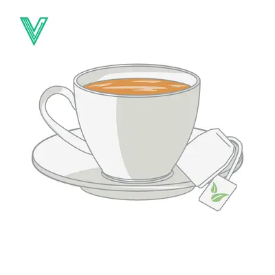 A Simple Cup of Tea with a Tea Bag on a Saucer