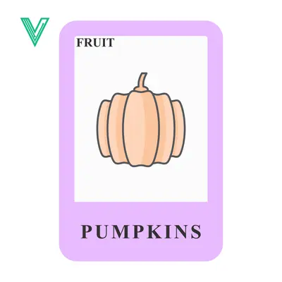 Aset desain premium: Illustration of a Pumpkin on a Flashcard for Learning