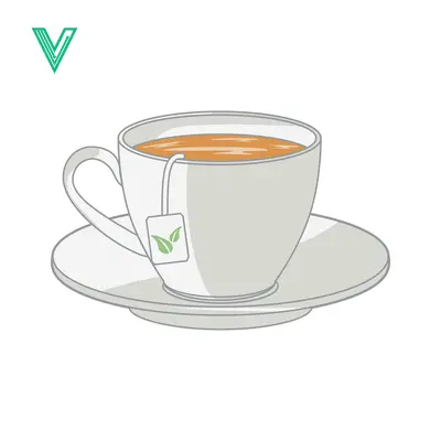 A cup of tea with a tea bag on a saucer
