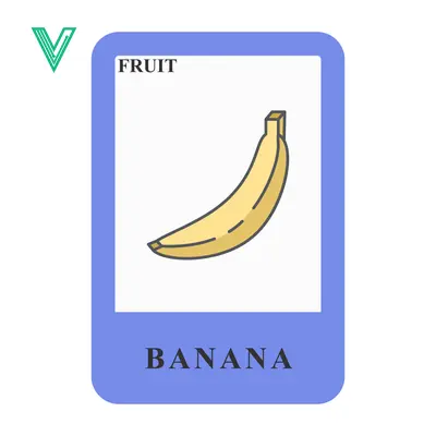 Illustration of a Banana Fruit on a Card