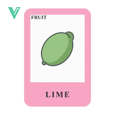 Popular premium asset: A simple illustration of a green lime on a white background labeled as fruit