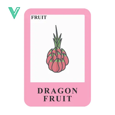 Aset premium populer: Illustration of a Dragon Fruit on a Pink Card