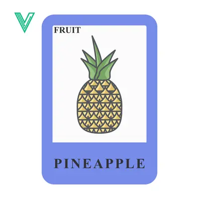 Illustration of a Pineapple Fruit Card for Educational Purposes