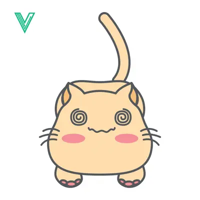 Cute Dizzy Cat Cartoon Character