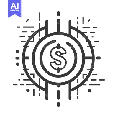 Aset premium populer: Abstract Design of a Coin with a Dollar Sign Inside