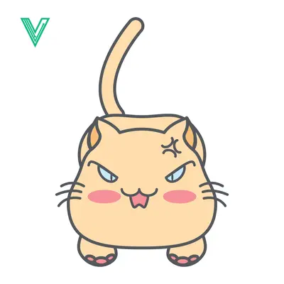 Cute Angry Cartoon Cat Illustration