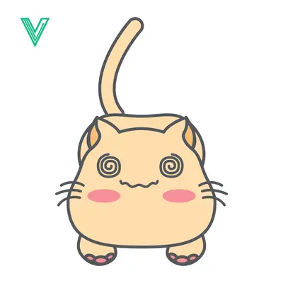 Cute Dizzy Cat Cartoon Illustration