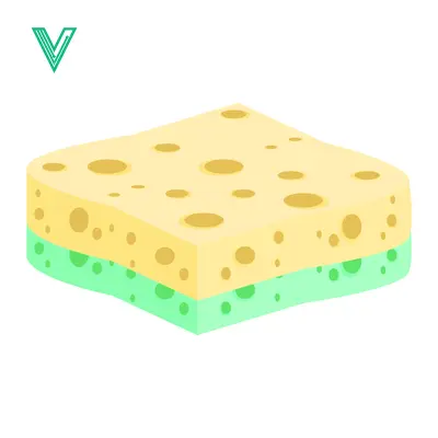Premium design asset: Yellow and Green Two-Layered Sponge for Cleaning
