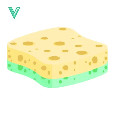 Yellow and Green Sponge for Cleaning