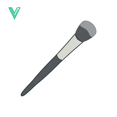Simple Illustration of a Makeup Brush for Beauty Applications