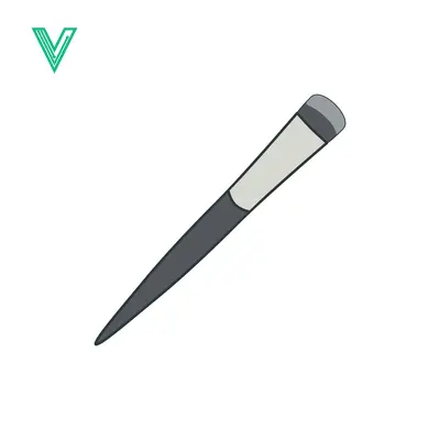 Stylized Illustration of a Single Makeup Brush