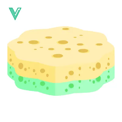 A Two-Layered Kitchen Sponge with a Textured Surface