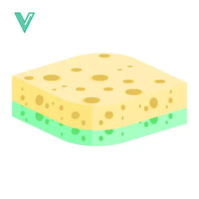 Aset premium populer: Yellow and green sponge for cleaning dishes