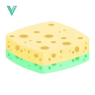 Yellow and Green Kitchen Sponge for Cleaning