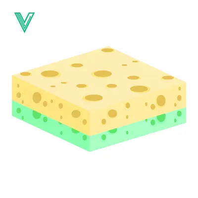 A Two-Layered Kitchen Sponge for Cleaning and Scrubbing