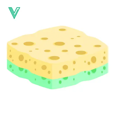 Kitchen Sponge with Green Scrubber Side for Cleaning