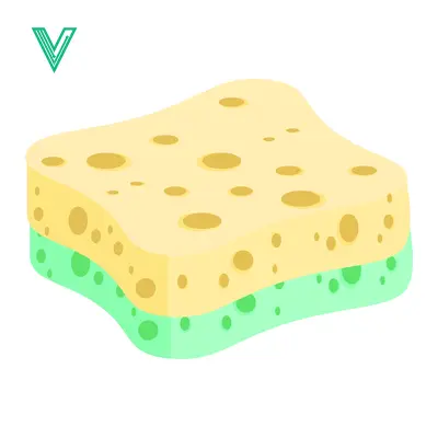 A colorful kitchen sponge for cleaning dishes and surfaces