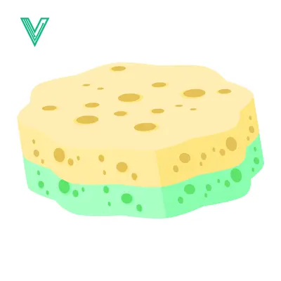 A Two-Tone Kitchen Sponge for Cleaning and Scrubbing