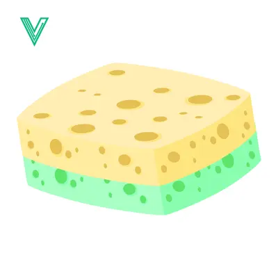 A Two-Tone Kitchen Sponge for Cleaning and Scrubbing