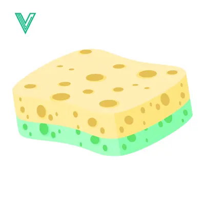 Yellow and Green Two-Layered Kitchen Sponge with Holes