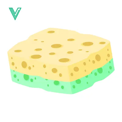 Yellow and Green Two-Layered Sponge for Cleaning