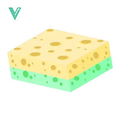 A Two-Tone Kitchen Sponge for Cleaning and Scrubbing