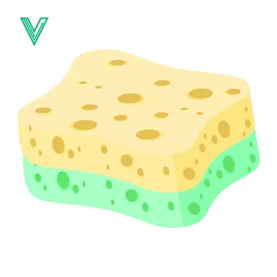A two-tone kitchen sponge with a yellow top and green bottom perfect for cleaning tasks