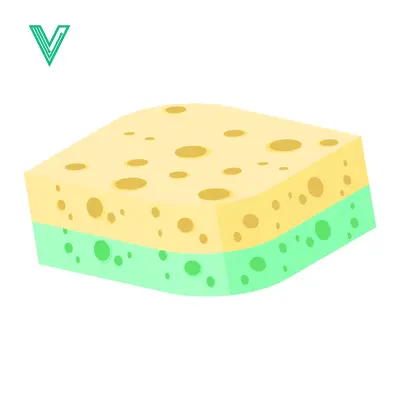 A Two-Tone Kitchen Sponge for Cleaning and Scrubbing