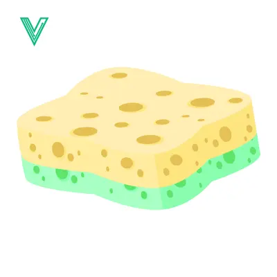 Yellow and Green Kitchen Sponge for Cleaning