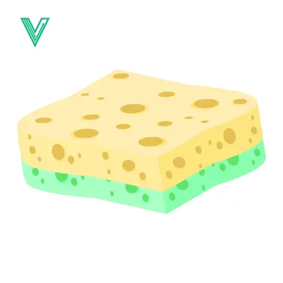 A Two-Tone Kitchen Sponge for Cleaning and Scrubbing