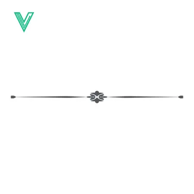 Elegant Decorative Line Element with Floral Centerpiece