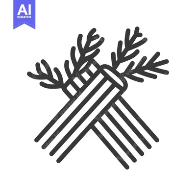 Aset desain premium: Abstract Design of Intertwined Branches with Leaves