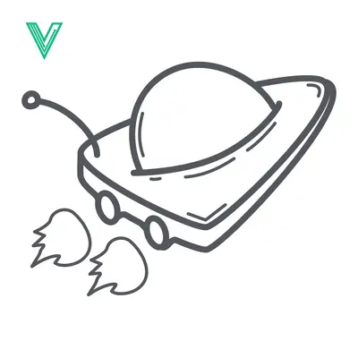 Doodle of a UFO spaceship with flames coming out of the back