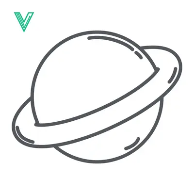Simple Line Art Illustration of a Planet with Rings
