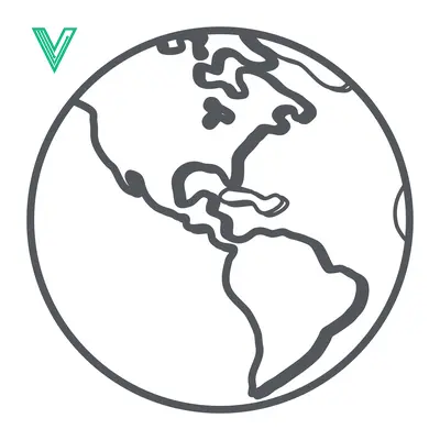 Simple Line Art Globe Showing North and South America